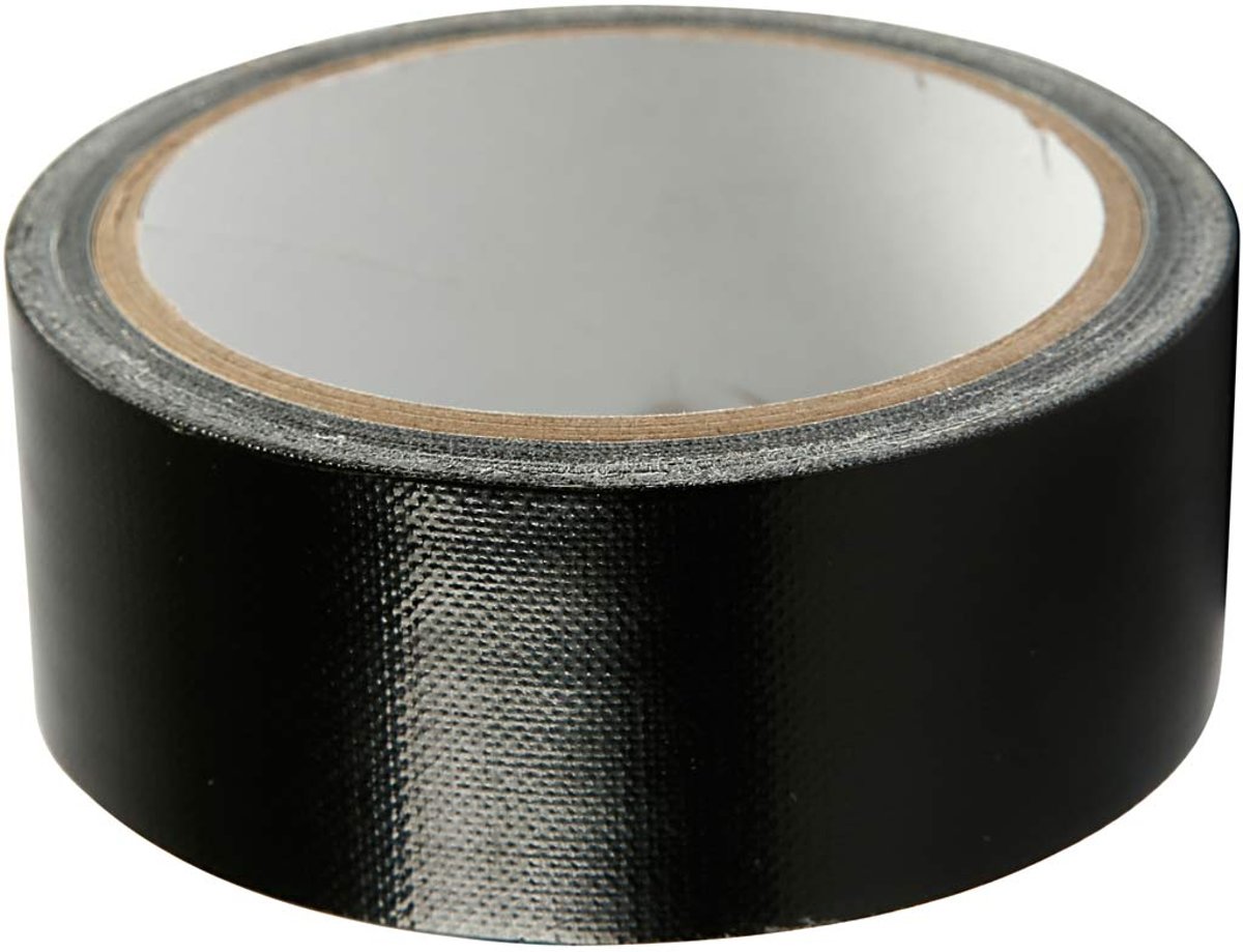 Canvas tape, b: 38 mm, zwart, 25m [HOB-24646]